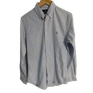 Polo Ralph Lauren stretch Oxford shirt men’s size S blue striped slim fit logo